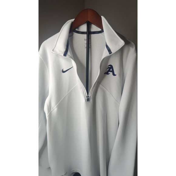 Nike Dri-FIT Pullover Half-Zip Athletic Training Top White Mens Size M - Picture 3 of 7